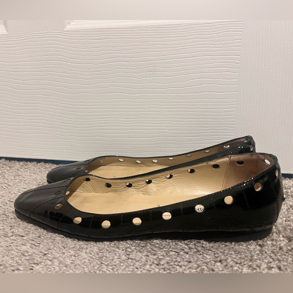 Jimmy Choo Black Flats with Studded Detail
